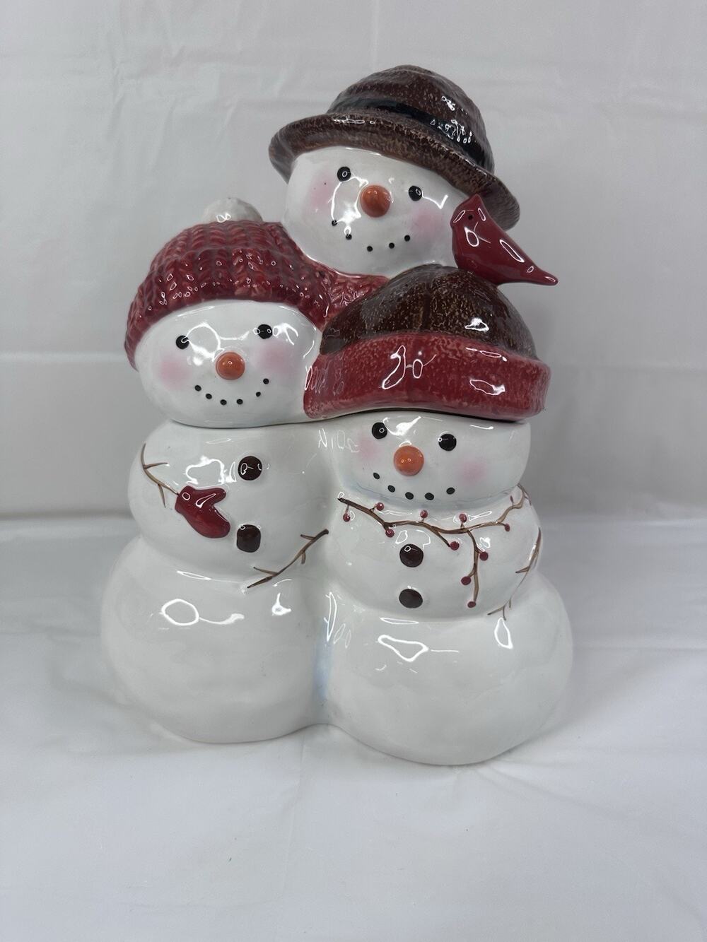 St. Nicholas Square "Warm Wishes" Snowman Family Winter Christmas Cookie Jar
